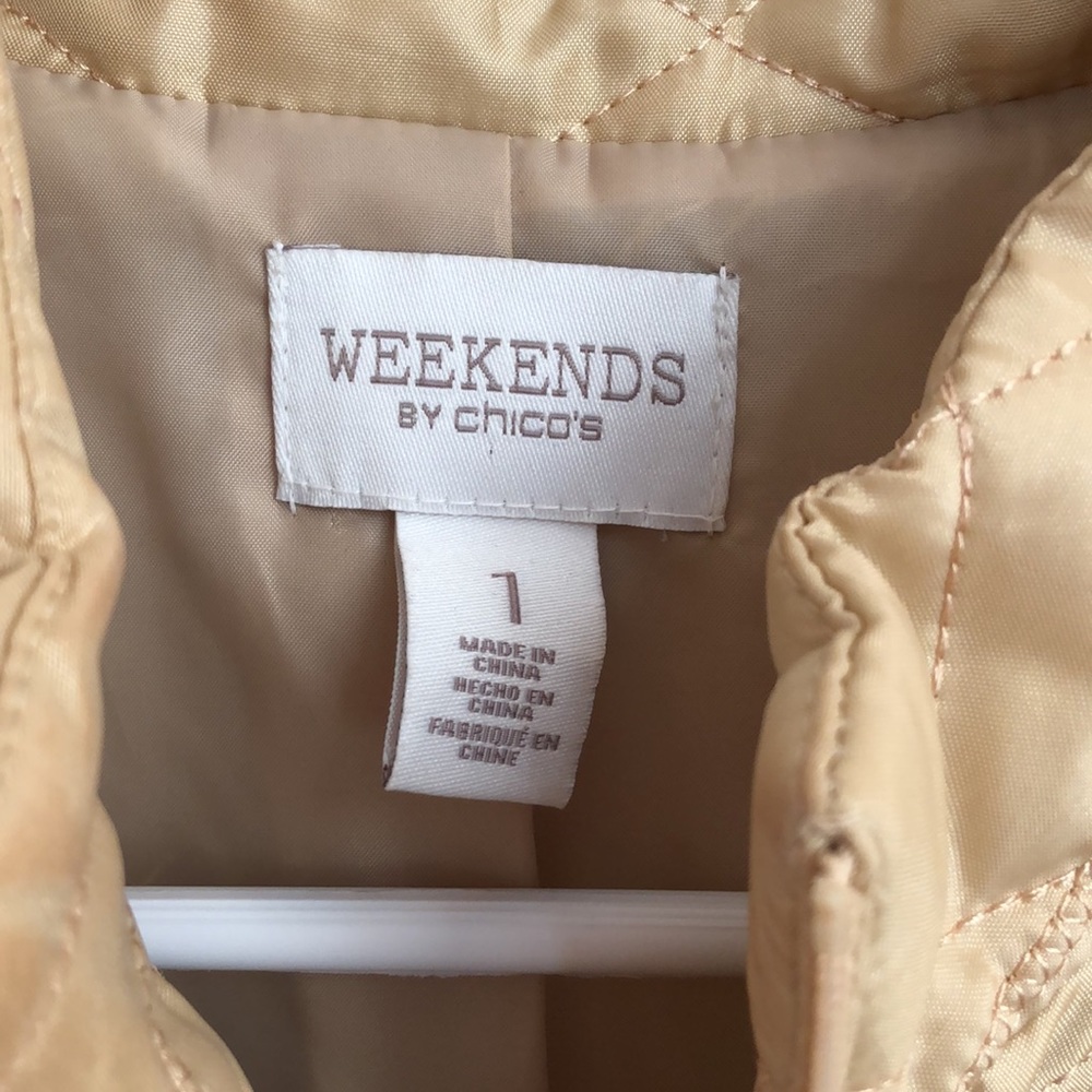 Chicos Weekend Light Gold Vest Sz Medium - Picture 2 of 8